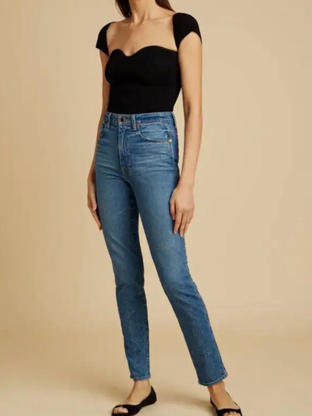 Sz26 KHAITE Vanessa High-Rise Skinny Jeans
